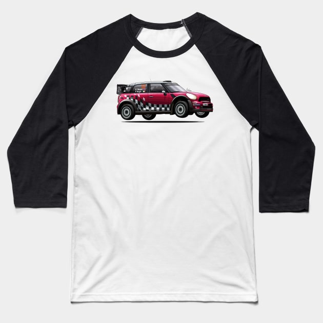 Kris Meeke Mini WRC Baseball T-Shirt by Mario Ramos Rally Art